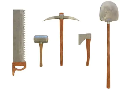 Tools Low-poly 3D model - Props Low-poly 3D model