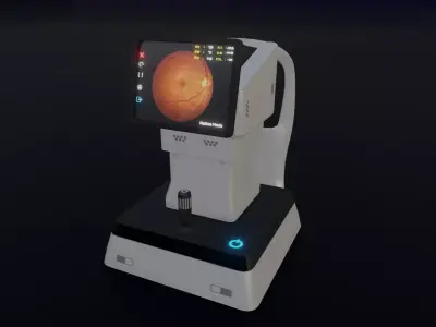 The Keratometer ophthalmology machine Low-poly 3D model