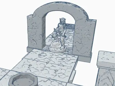 Terra-Play Adventure Tiles - Archway and Connector Piece Free 3D print model