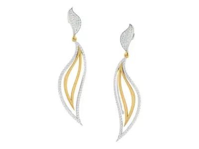 Light Weight Gold Diamond Earring  -earr4 3D print model
