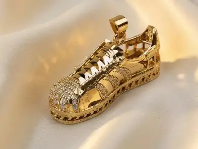 Sneaker Pendant  Luxury Footwear Inspired Jewelry 3D Model 3D print model