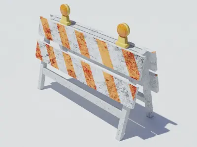 Construction Barrier Low-poly 3D model