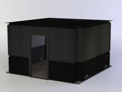 Corridor end Low-poly 3D model