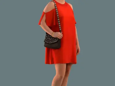 Set of 3D women walking 3D model
