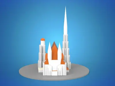 St Stephens Cathedral Wien Low-poly 3D model