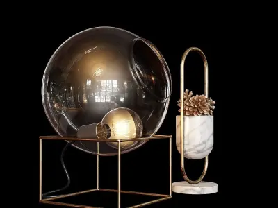 Glass Lamp and a Decoration Item 3D model