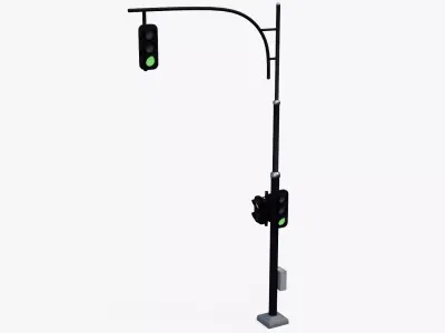 Street traffic lights Low-poly 3D model