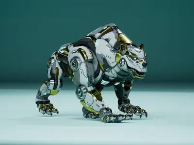 Sci-Fi Bear Low-poly 3D model