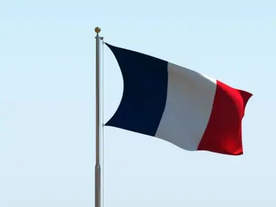 Animated France Flag 3D model