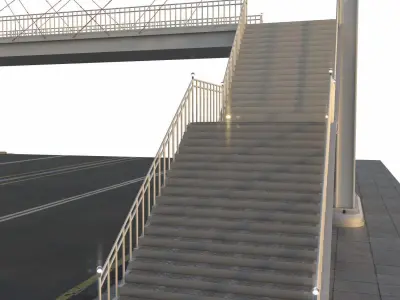 Pedestrian Bridge Low-poly 3D model