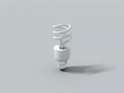 laos Energy Saving Light Bulb Low-poly 3D model