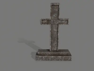 Tombstone set 1 cross Low-poly 3D model