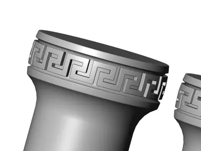 Simple greek key model making miniature pillar columns 3D print model