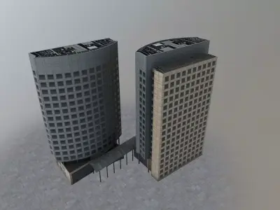 Amsterdam Akzo Nobel Low-poly 3D model