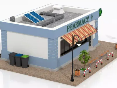 Pharmacy  Low-poly 3D model