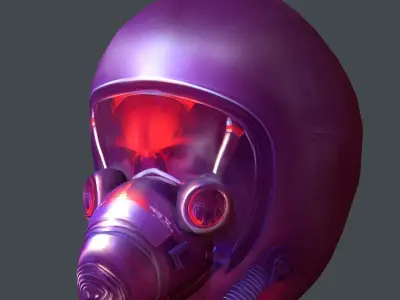 Gas mask helmet scifi Low-poly character art game space  Low-poly 3D model buy