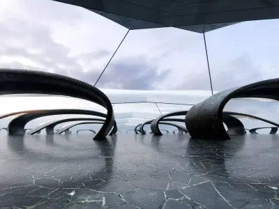 Sci-Fi Parametric Vault Corridor- Architectural Background- V2U3 Low-poly 3D model