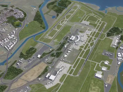Brisbane - Airport - BNE Low-poly 3D model