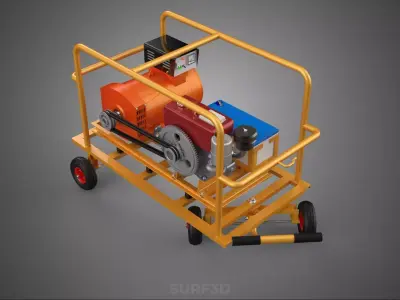 GENERATOR SET GENSET CART STEERING HANDLE LEVER RANGE CONTROL KW 3D model