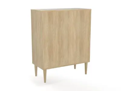 Sideboard PBR low-poly cabinet with two doors Low-poly 3D model