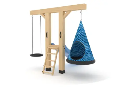Playground swing set for children 3D model