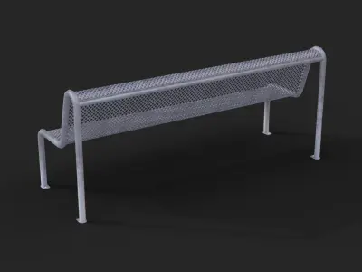 Sabadell Barcelona Bench Low-Poly Low-poly 3D model