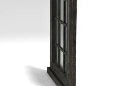 Medieval Window Small Square Glass 3D Model Tudor Low-poly 3D model