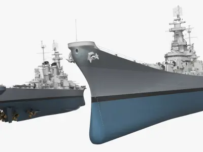  1940s Naval Battleship Rigged 