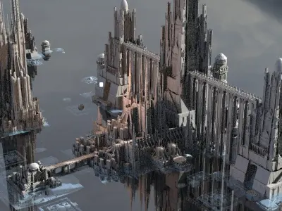 Victorian fantasy architecture Collection kitbash 1 3D model