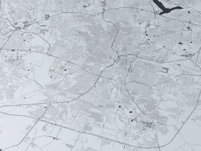 San Antonio Road Network and Streets 3D model