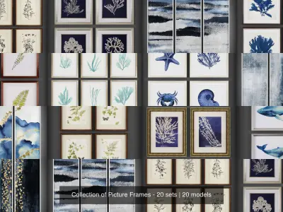 Collection of Picture Frames - 20 sets 3D Model Pack shop
