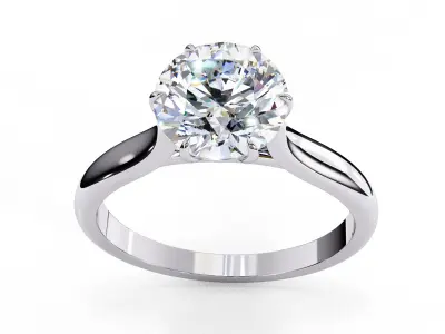 Round Brilliant Diamond Engagement Ring-Wedding-Solitaire-Latest 3D print model