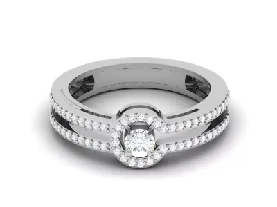 Diamond Ring For Women 3d Print Model 3D print model 14