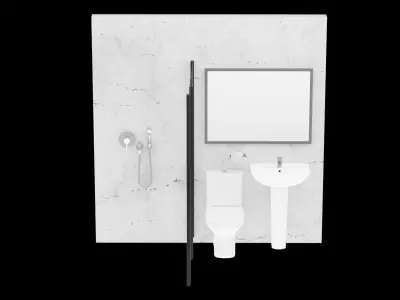 Architectural Bathroom Wall Free 3D model