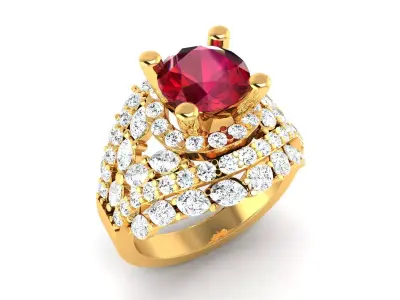 Women Ring  Render 3dm STL OBJ FBX Details 3D print model 423