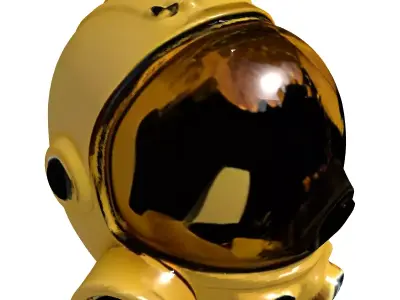 Distressed SciFi Hazmat Helmet Low-poly 3D model