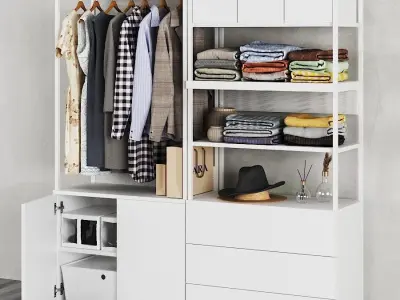 IKEA Ophus Wardrobe 2-Door and 3 Drawers 3D model