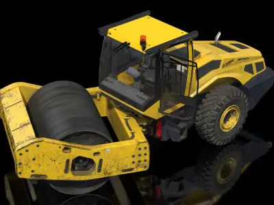 BOMAG BW226 DH5 Single Drum Compactor Dirty Rigged 3D model