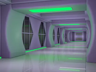 Sci Fi Interior Corridor 3D model