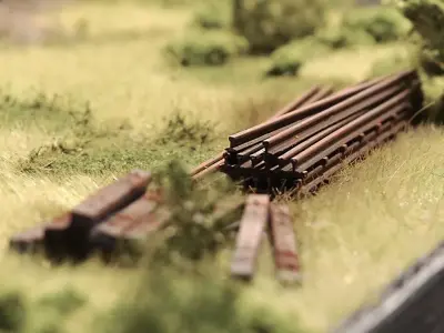 DET-0070 Rail Ties Sleepers set H0-scale 10 items 3D print model