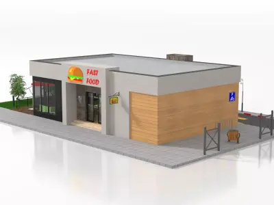 Drive-Thru Fast Food Restaurant  3D model