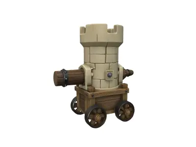 Stylized Medieval Cannon Tower 3D model