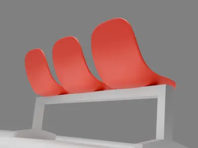 Public chair design Low-poly 3D model