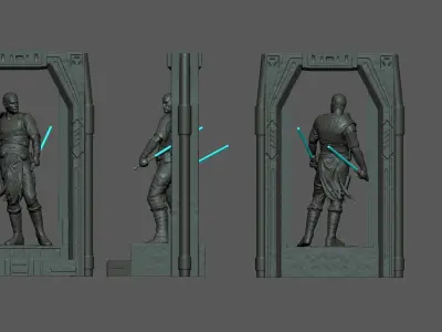 Starkiller statue of star wars character 3D print model