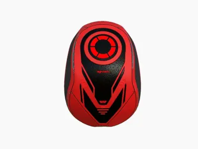 SciFi Backpack G08 Red - Fashion Character Design Low-poly 3D model