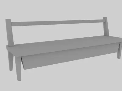 Street bench Low-poly 3D model get