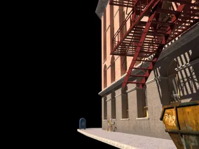 corner building  Free low-poly 3D model
