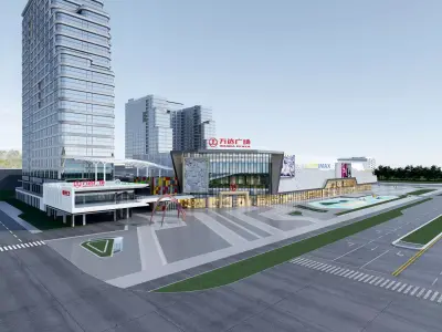 business center Low-poly 3D model