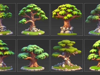 30 Fantasy Big Tree Game Asset Texture
