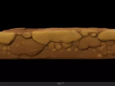 Stylized Water Puddle Tile Game Ready - AI Low-poly 3D model